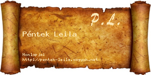 Péntek Leila névjegykártya